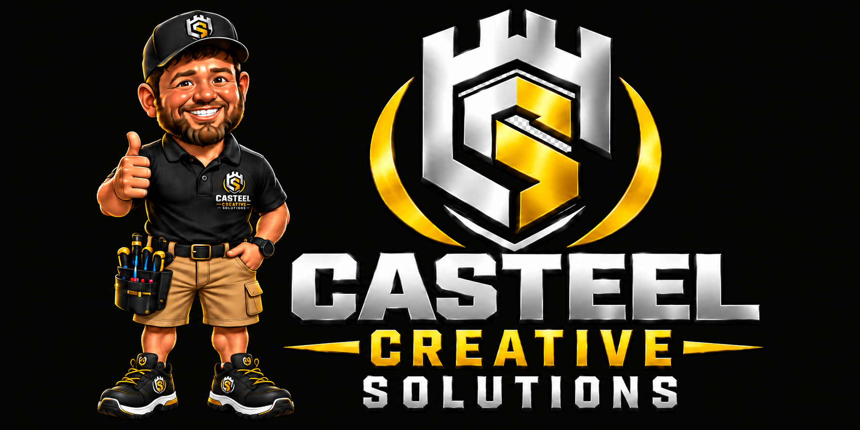 Chase beside the Casteel Creative Solutions logo